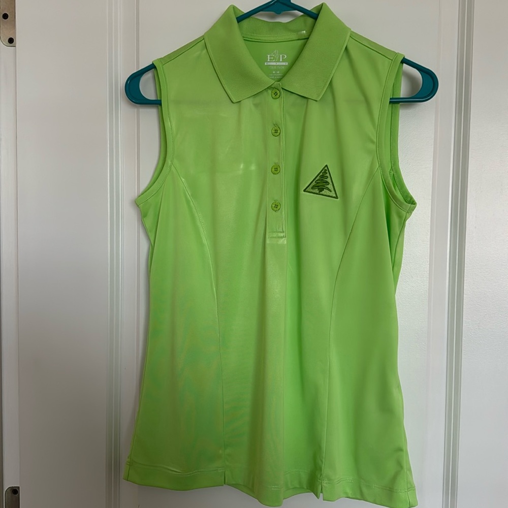 EP Pro Ladies Tour Tech Medium Sleeveless Lime Golf Shirt